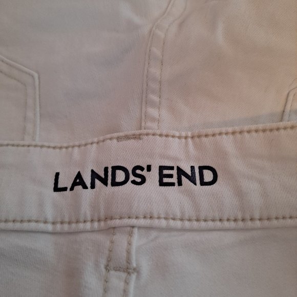 New NWT Lands End White Mid Rise Slim Denim Jeans - Picture 6 of 9
